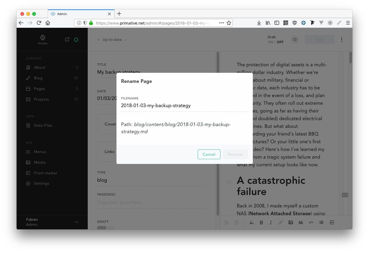 Renaming a file Renaming a file